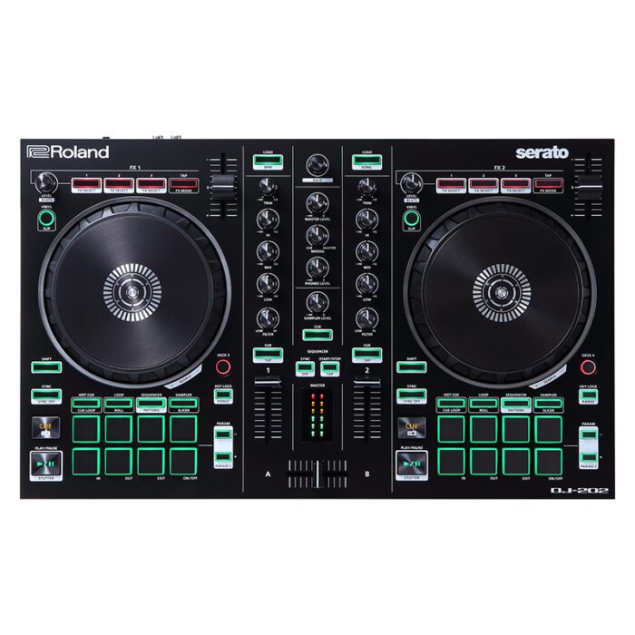 ROLAND DJ202 Dj Controller Serato Intro With Four Decks