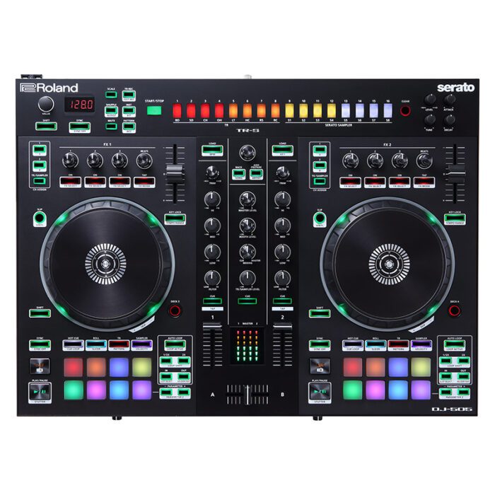 ROLAND DJ505 Dj Controller Serato Intro With Four Decks