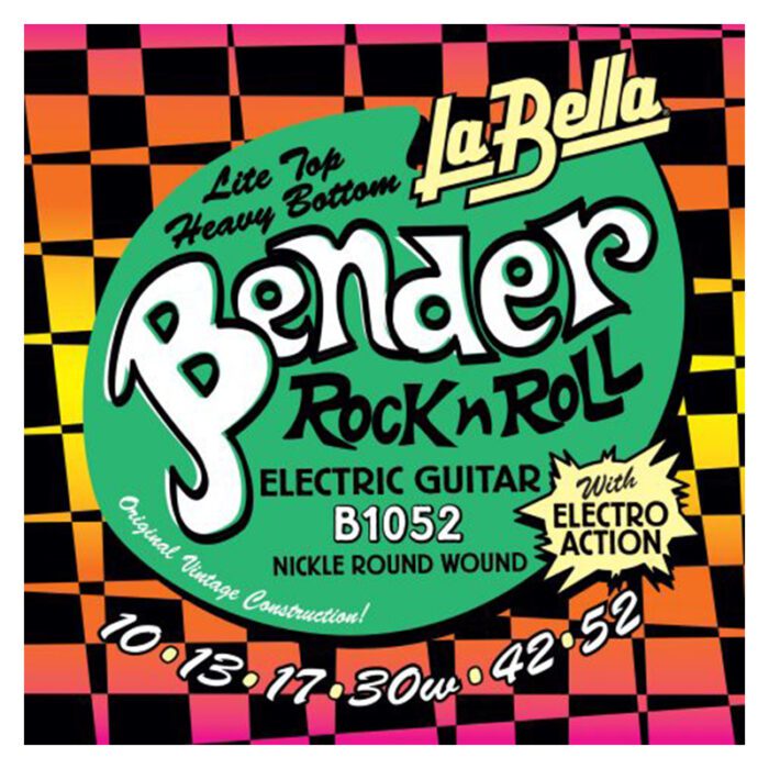 LA BELLA B1052 Lite Top/Heavy Bottom Bender Electric Guitar Strings 10-52