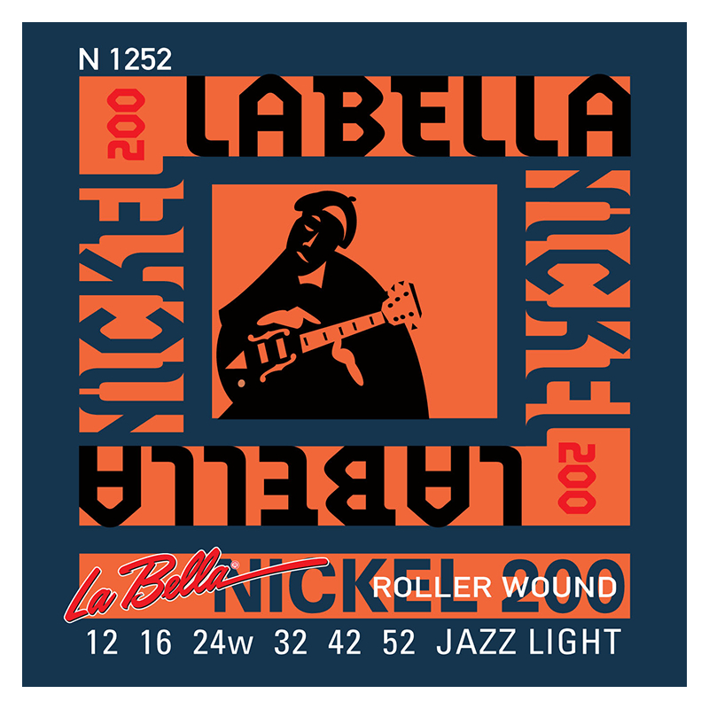LA BELLA N1252 Nickel 200 Roller Wound - Jazz Light 12-52 Electric Guitar Strings LA BELLA N1252 Nickel 200 Roller Wound - Jazz Light 12-52 Electric Guitar Strings