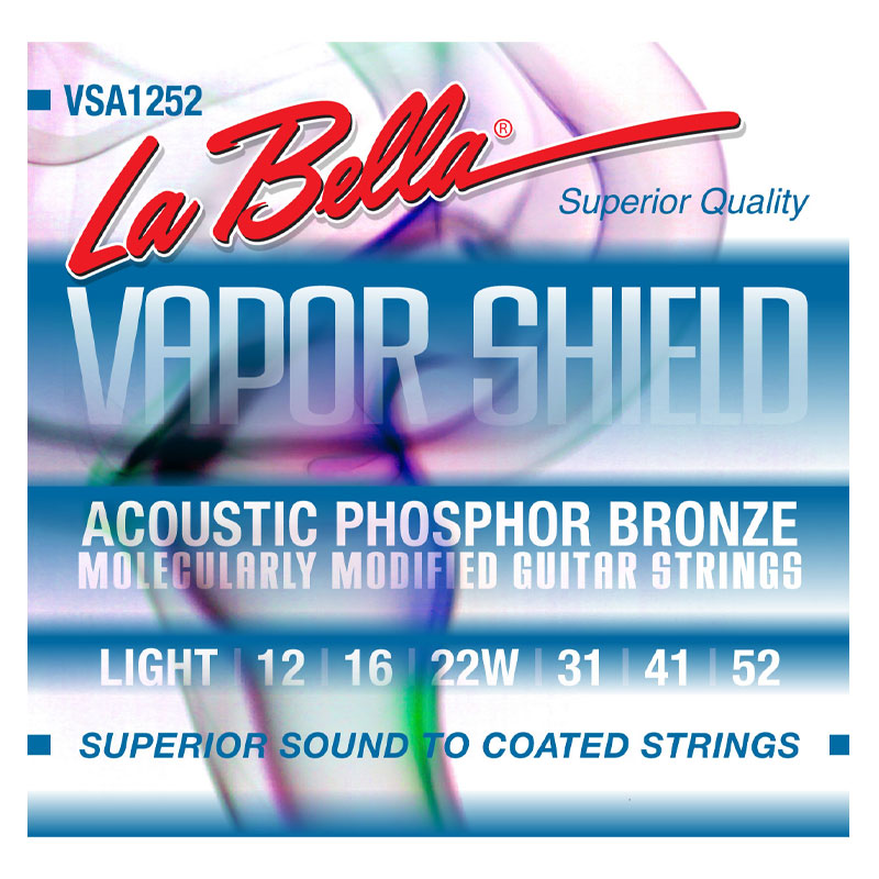 La Bella VSA-1252 Vapor Shield Acoustic Guitar Strings – Light 12-52 La Bella VSA-1252 Vapor Shield Acoustic Guitar Strings – Light 12-52
