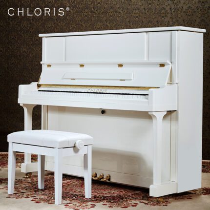 Chloris HU-121E Uprigh Piano White FFW Hammers Glory