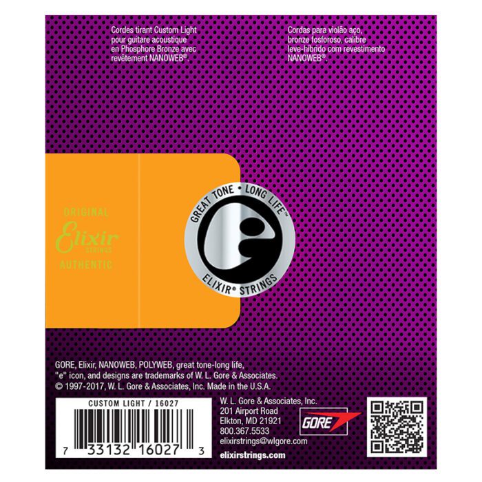 ELIXIR Nanoweb Custom Light Phosphor Bronze 11-52 Set (16027)
