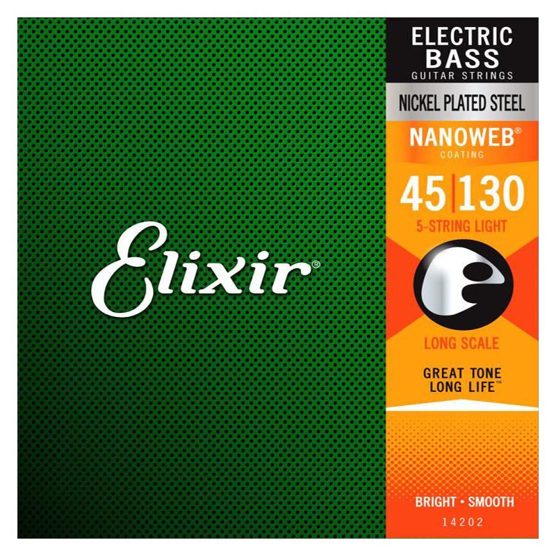 ELIXIR 5-String Bass Set Nanoweb 045-130 Medium 14202