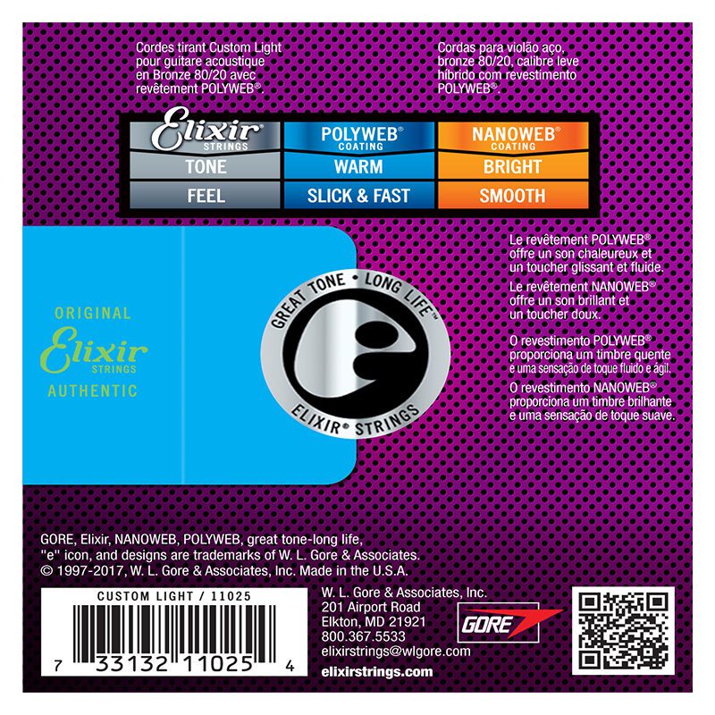 Elixir Polyweb Set 11-52 Acoustic Strings 11025