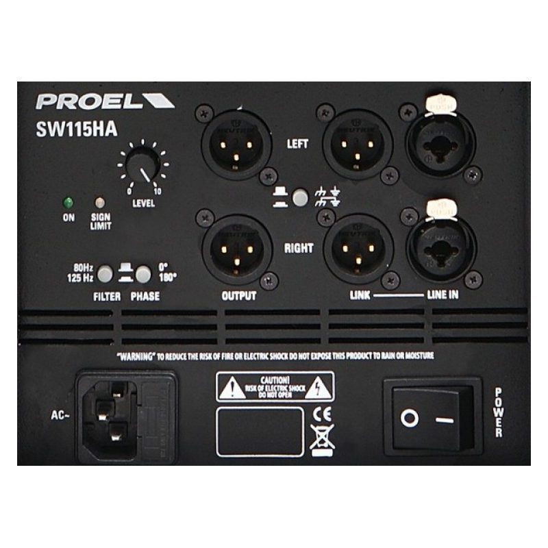 PROEL SW115HAV2 Compact Active Band-Pass Sub-Woofer 500W