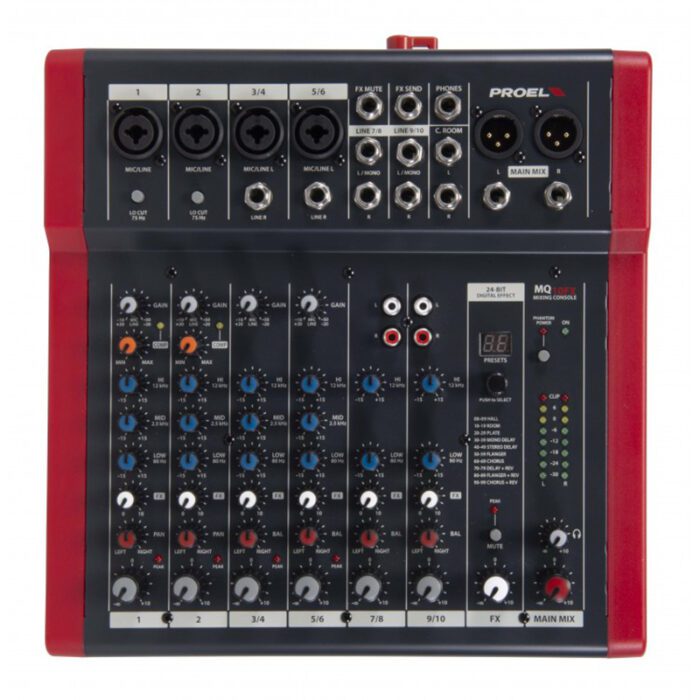 PROEL MQ10FX Compact 10-Channel Mixer With FX