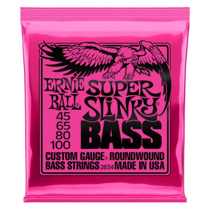 ERNIEBALL Super Slinky Nickel Wound Electric Bass Strings 45-100 Gauge