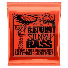 ERNIEBALL Slinky Long Scale 6-String Nickel Wound Electric Bass Strings 32-130