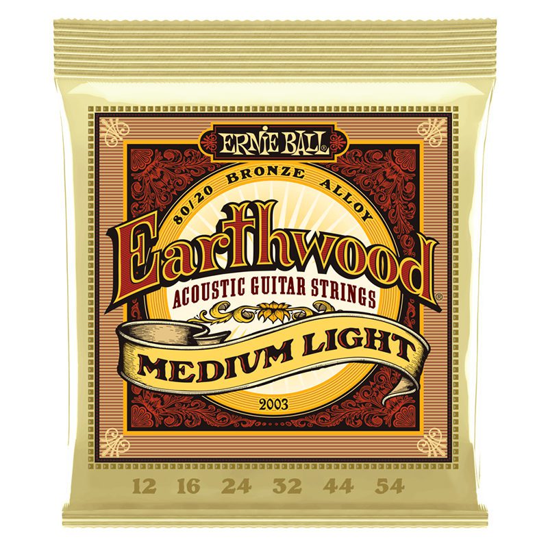 ERNIEBALL Earthwood Medium Light 80/20 Bronze Acoustic Guitar Strings 012-054 Gauge