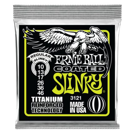 ERNIEBALL Regular Slinky Coated Titanium RTS Electric Guitar Strings 10-46 Gauge