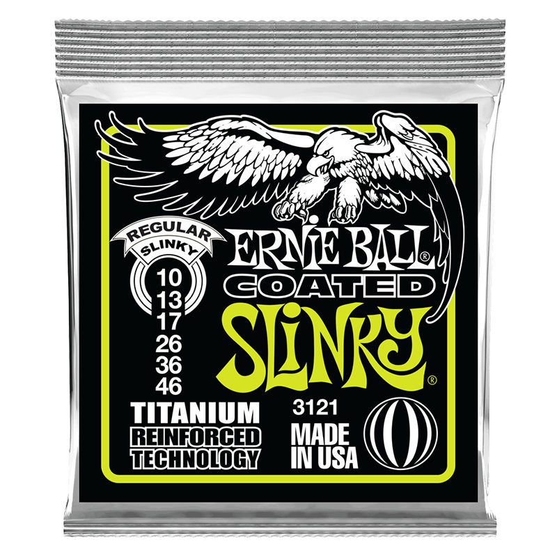 ERNIEBALL Regular Slinky Coated Titanium RTS Electric Guitar Strings 10-46 Gauge