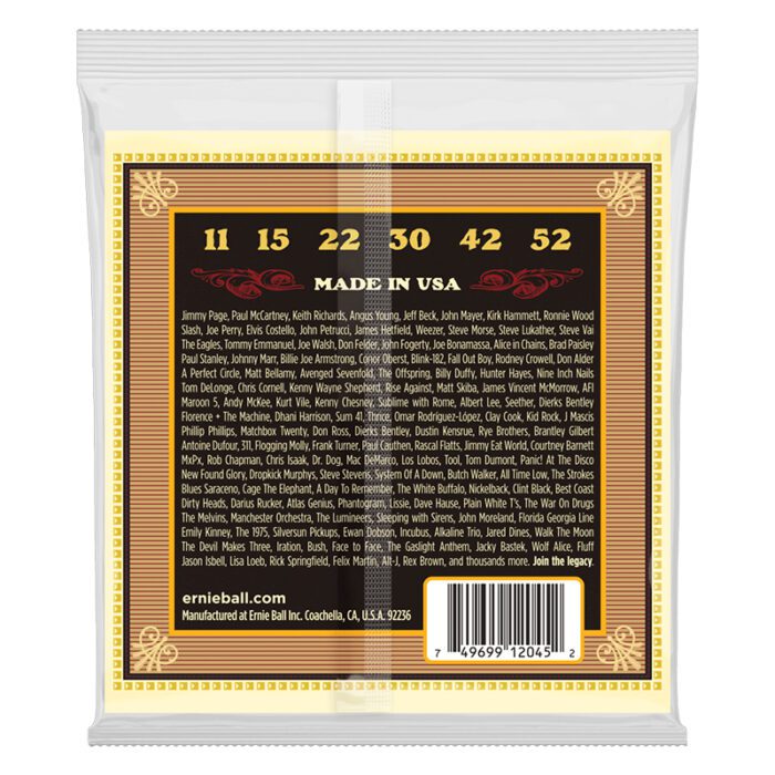 ERNIEBALL Earthwood Silk & Steel Soft 80/20 Bronze Acoustic Guitar Strings 11-52 Gauge