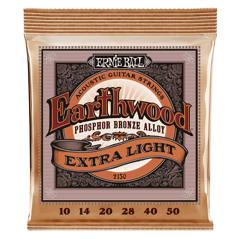 ERNIEBALL Earthwood Extra Light Phosphor Bronze Acoustic Guitar Strings 10-50 Gauge