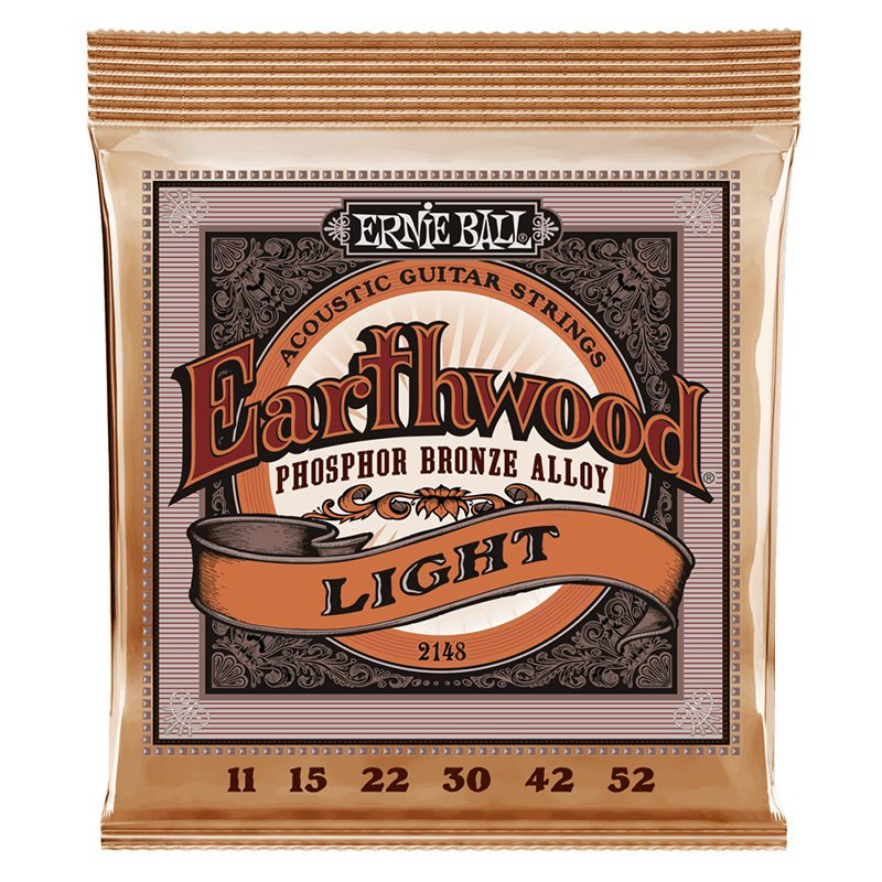 ERNIEBALL Erthwood Light Phosphor Bronze Acoustic Guitar Strings 11-52 Gauge
