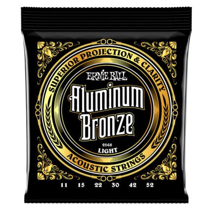 ERNIEBALL LIGHT ALUMINIUM BRONZE ACOUSTIC GUITAR STRINGS - 11-52 GAUGE