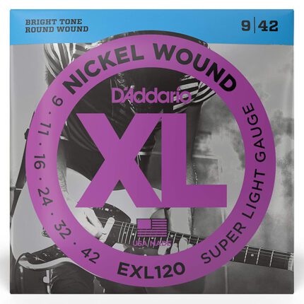 D'Addario EXL120 Nickel Wound Electric Guitar Strings Super Light 9-42