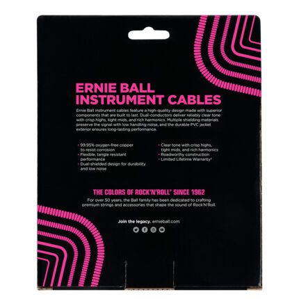 ERNIEBALL 30' Coiled Straight / Straight Instrument Cable - Black 9m (P06044)