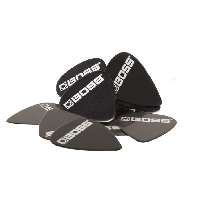 BOSS Heavy Celluloid Guitar Picks - Black 12 Pack