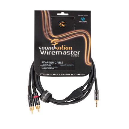 SOUNDSATION WM-MJ2RCA15 Wiremaster adapter cable Mini jack stereo 3.5 - 2 x RCA / 1.5 mt