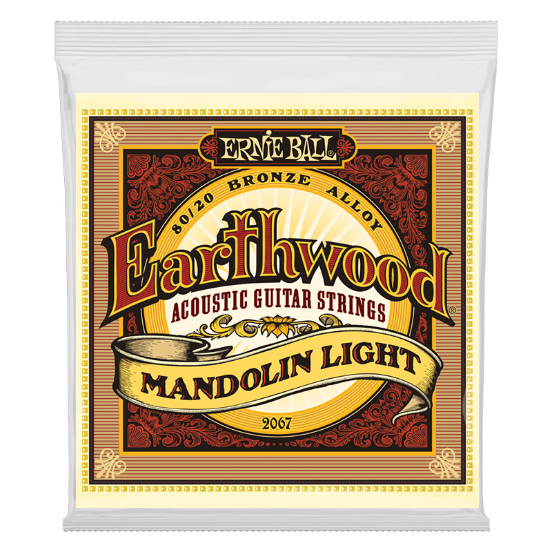 ERNIEBALL Light Earthwood 80/20 Bronze Loop End Mandolin Strings 9-34 Gauge