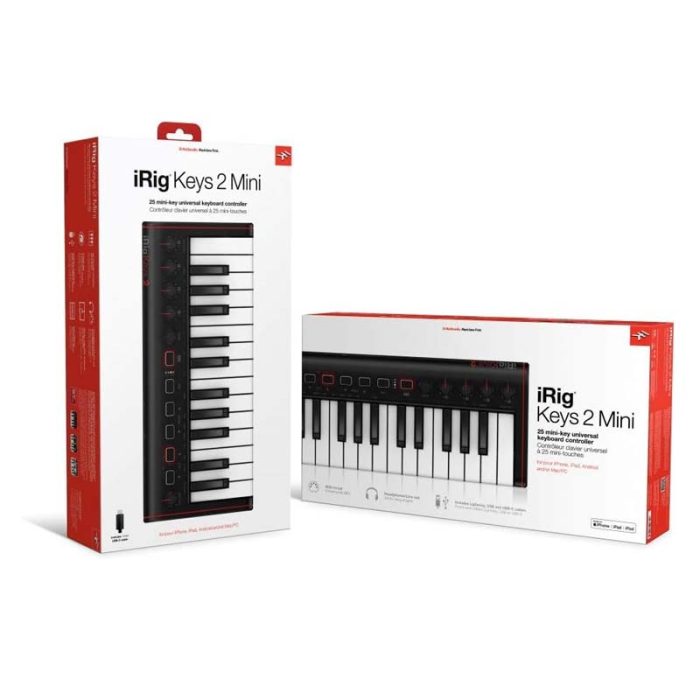 IK Multimedia iRig Keys 2 Mini USB Controller Keyboard 25 Velocity-sensitive mini keys