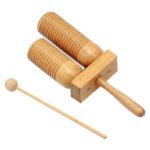 PEACE [RH-7] Double Wood Guiro Tone Block With Beater