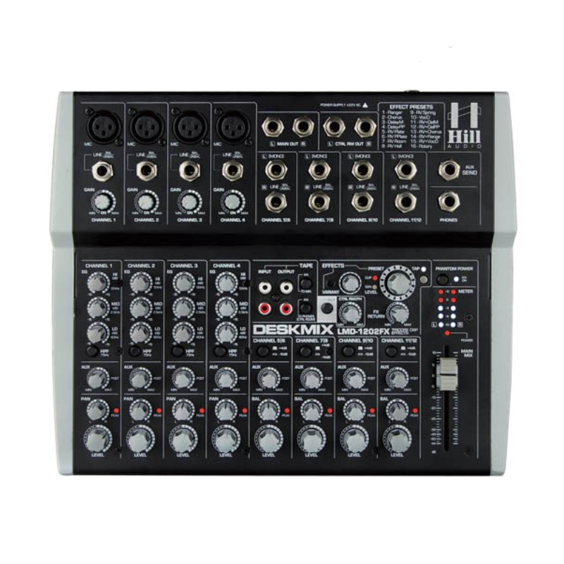 HILL AUDIO LMD-1202FX 8 channel Mixer with DSP