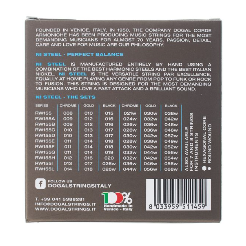 RW155A DOGAL ELECTRIC STRINGS 009-042