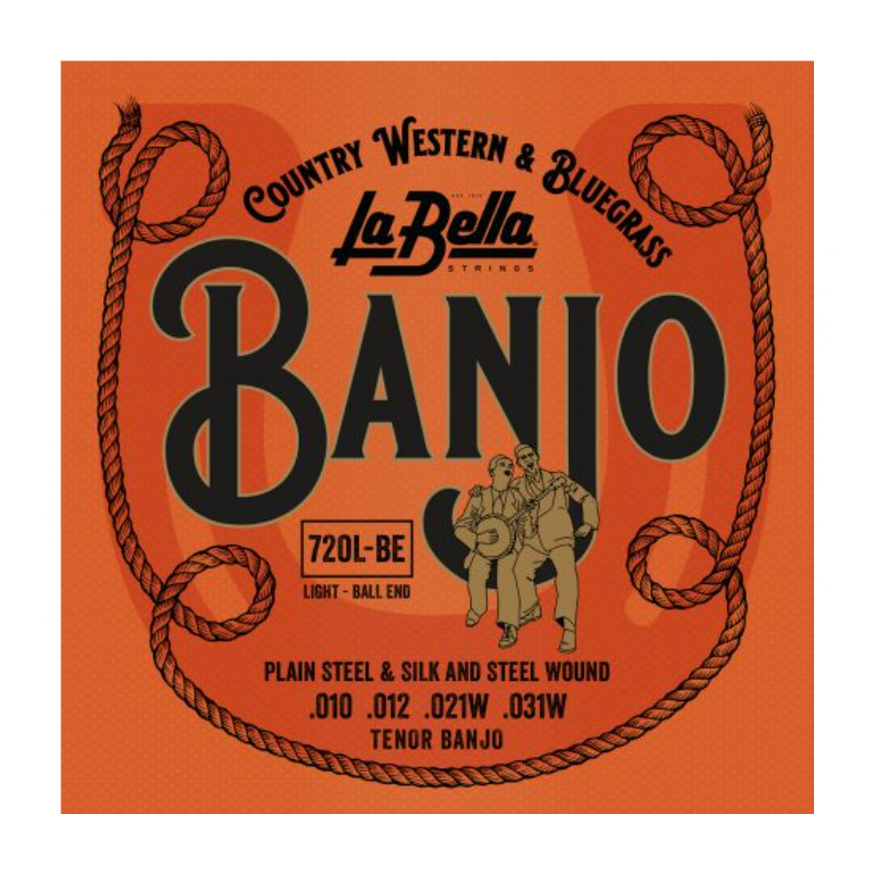 LaBella 720L-BE 4str Tenor Banjo, Light, Ball-Ends