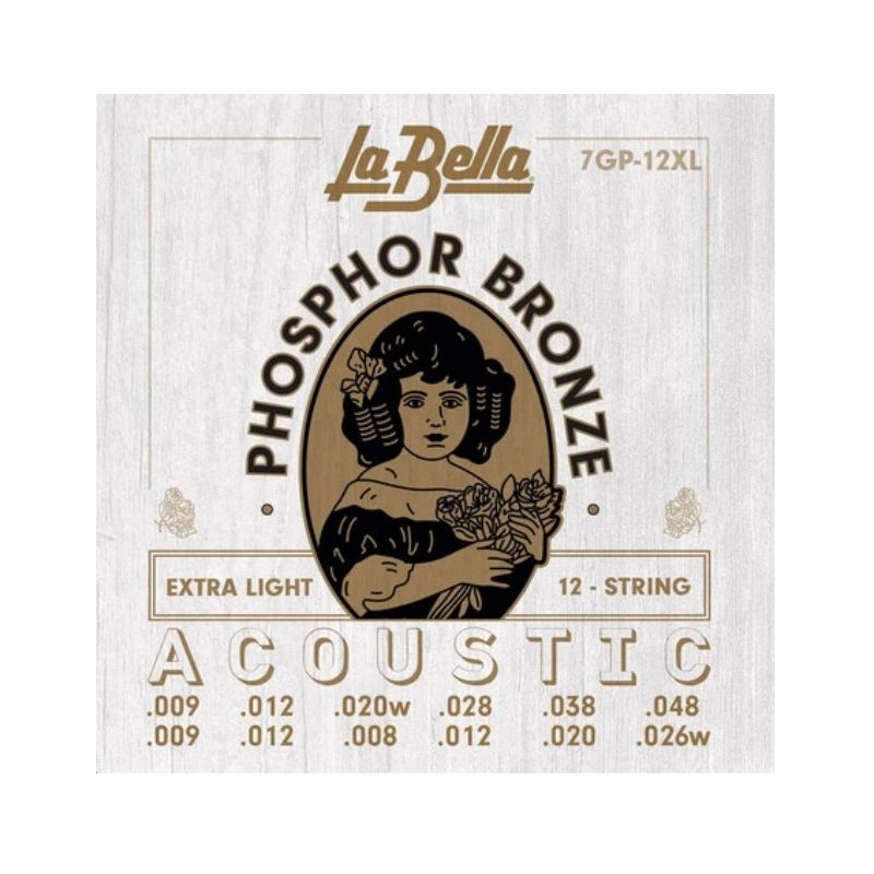 LA BELLA 7GP-12XL ACOUSTIC SET 12 STRING GUITAR PB LA BELLA 7GP-12XL ACOUSTIC SET 12 STRING GUITAR PB