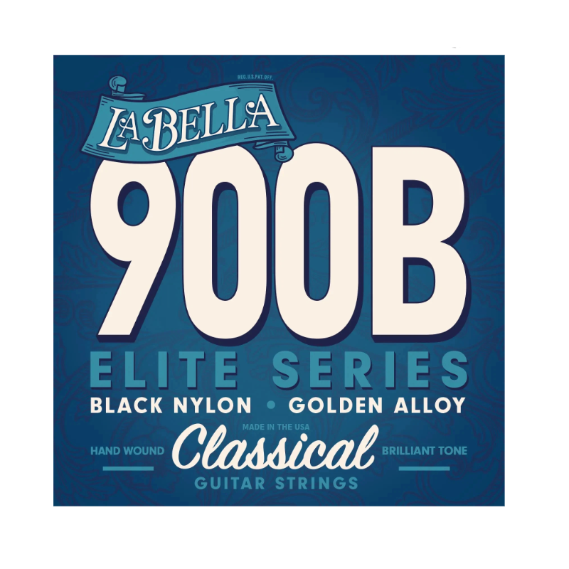 LA BELLA 900-B Elite - Black Nylon, Polished Golden Alloy CLASSIC