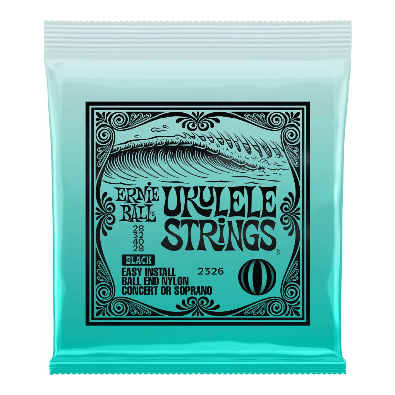 Ernie Ball Ukulele Strings CONCERT-SOBRANO P02326,Black Ernie Ball Ukulele Strings CONCERT-SOBRANO P02326,Black