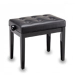 SOUNDSATION [SBH-105P-BK] Adjustable Glossy Finish Piano Bench With Chesterfield Seat