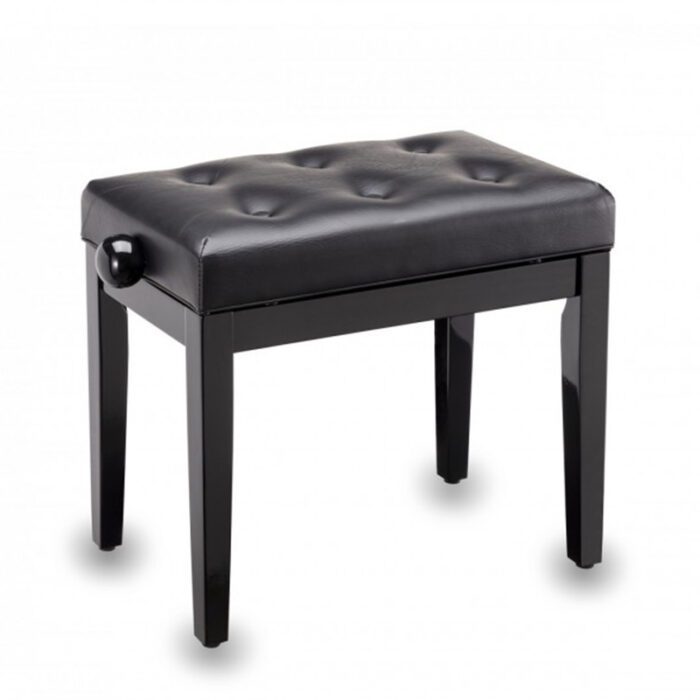 SOUNDSATION [SBH-105P-BK] Adjustable Glossy Finish Piano Bench With Chesterfield Seat