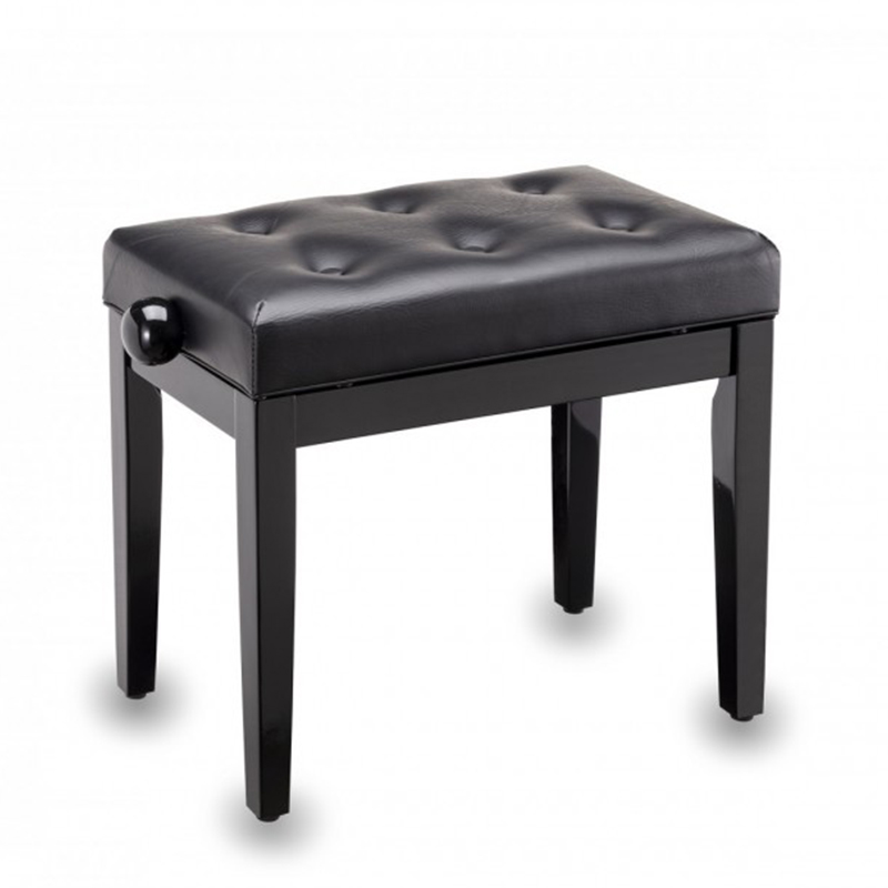SOUNDSATION [SBH-105P-BK] Adjustable Glossy Finish Piano Bench With Chesterfield Seat