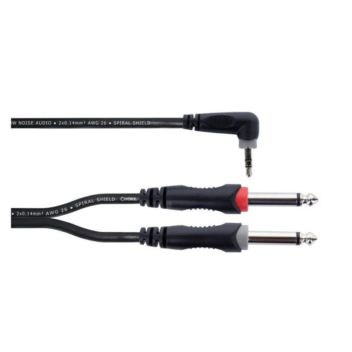 CORDIAL EY 1,5 WRPP 1x 3.5mm Right-Angle Mini Jack (stereo) To 2x 6.3mm Mono Jack