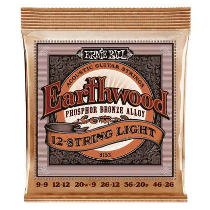 ERNIE BALL Light Earthwood Phosphor Bronze 12-String Acoustic Guitar Strings 9-46 Gauge