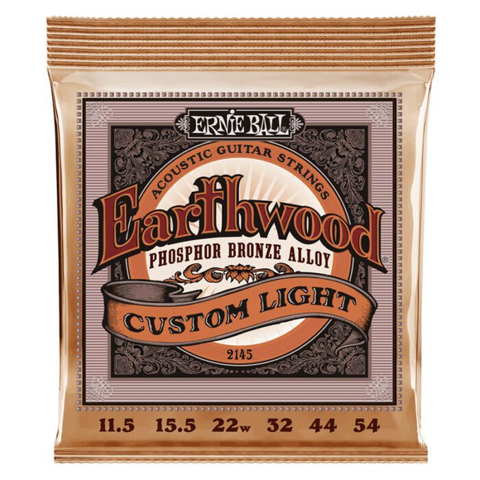 ERNIE BALL Custom Light Earthwood Phosphor Bronze Acoustic Guitar Strings 11.5-54 Gauge