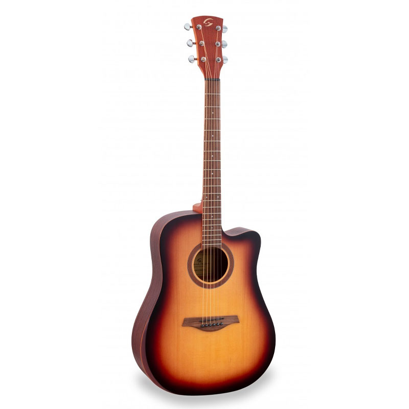 SOUNDSATION [EDGE ST DNCE-YSB] Dreadnought Cutaway Acoustic Guitar With Mahogany Armrest And Preamp