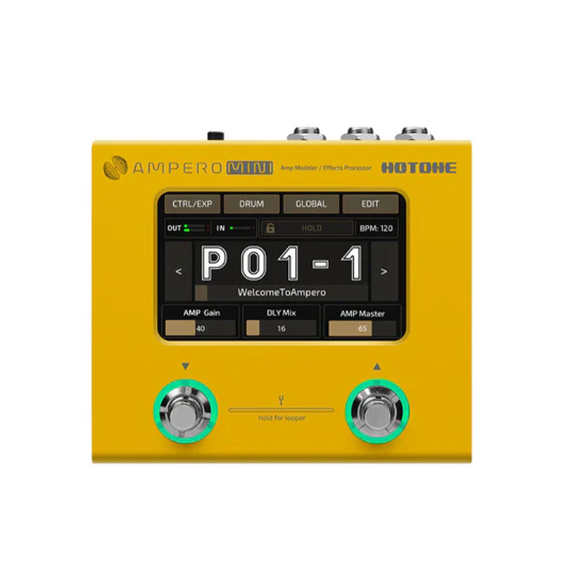 Hotone Ampero Mini Mustard MP-50MT Multi-Effect Pedal For Electric Guitar