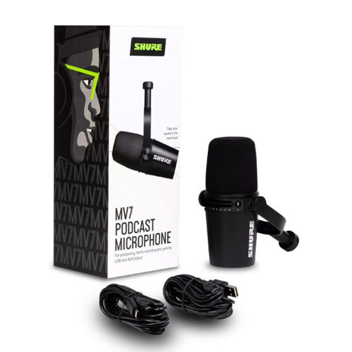 Shure MV7-K Podcasting Microphone (Black)