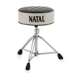 Natal H-ST-DTBW-G Drum Throne - White Round Seat with Black Top