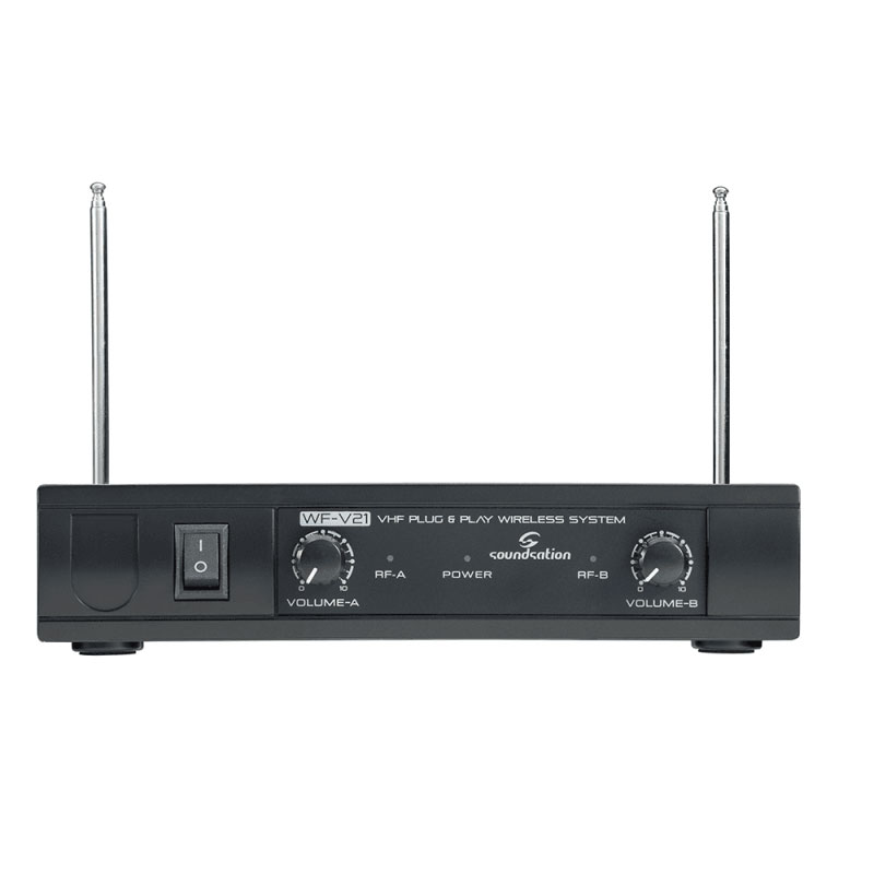 SOUNDSATION WF-V21HHB Dual VHF Plug And Play Wireless Microphone With 2 Handheld Mics (205.75 MHz - 209.8 MHz)