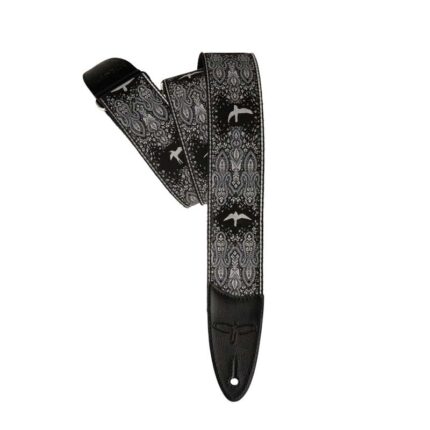 PRS 2 Guitar Strap, Custom Jacquard Birds Fleur, Charcoal