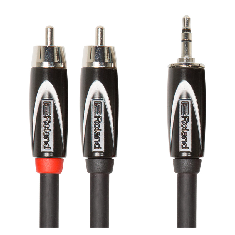 ROLAND RCC-5-352R 3.5mm Mini Jack TRS To 2X RCA Black Series Interconnect Cable 1.5m 