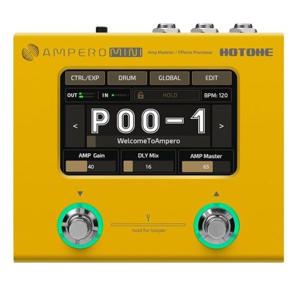 Hotone Ampero Mini Marigold, MP-50MG Multi-Effect Pedal for Electric Guitar Hotone Ampero Mini Marigold, MP-50MG Multi-Effect Pedal for Electric Guitar