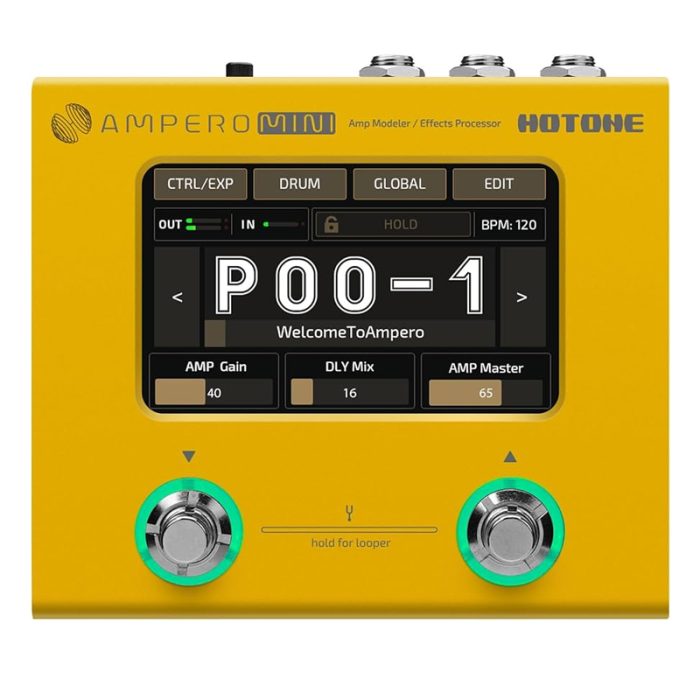 Hotone Ampero Mini Marigold, MP-50MG Multi-Effect Pedal for Electric Guitar