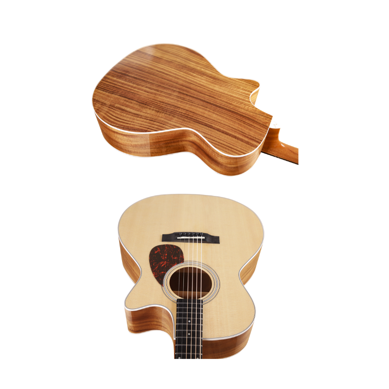 TYMA TG-12K KOA Backsides El/Ac Guitar Fishman Bag Set