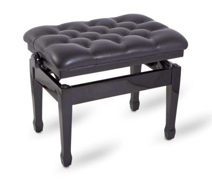 FEURICH hydraulic black polish piano bench -breathable imitation leather,large compartment